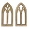 Whitewashed Wood Gothic Arch Window Frame Wall Decor 2 Piece Set